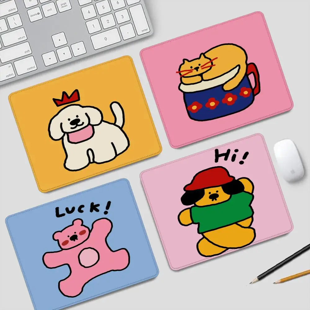 

Коврик для мыши Happy Dog, маленькие игровые аксессуары, клавиатура, компьютерный офисный настольный коврик, нескользящий резиновый коврик для мыши для ПК, геймера