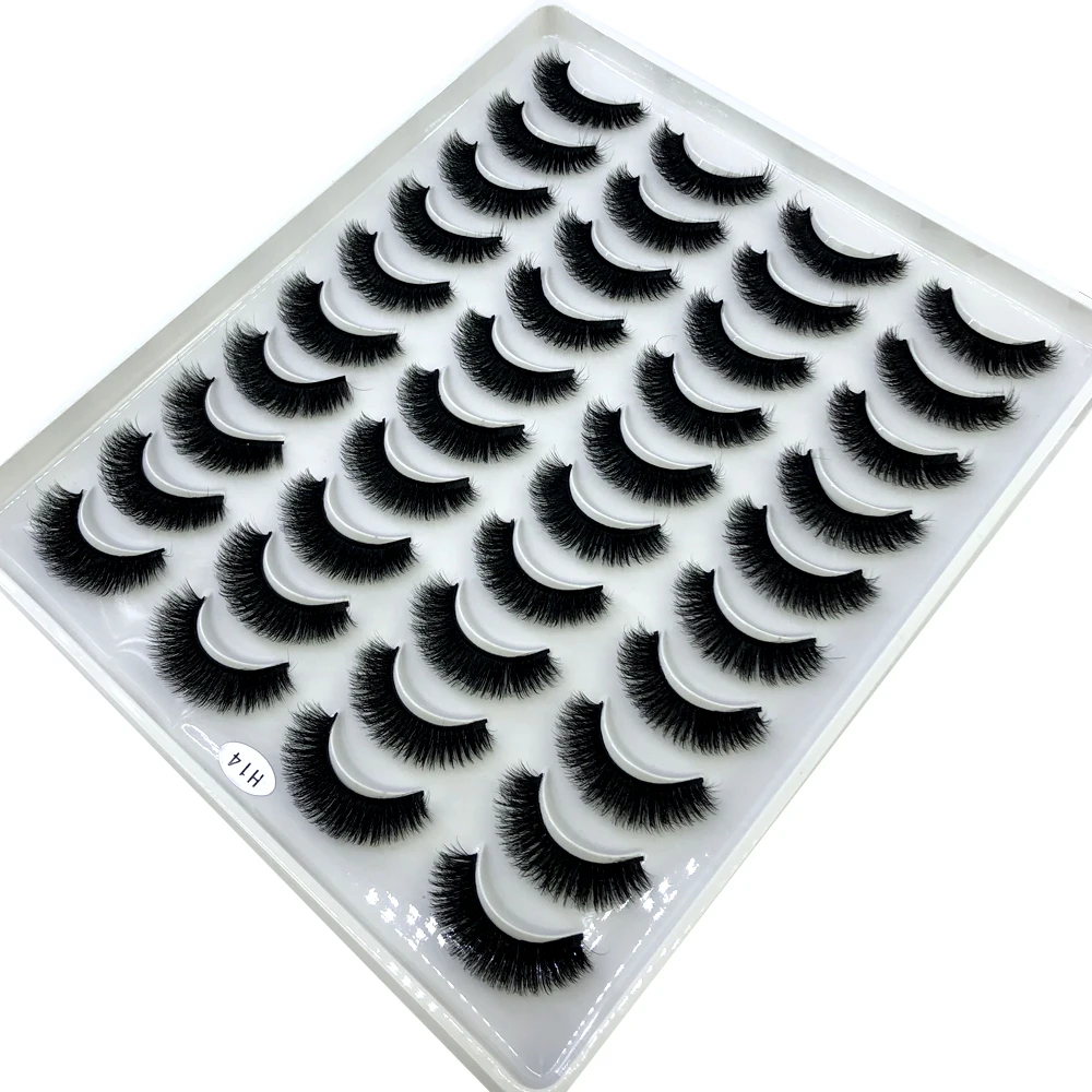 2023 Nuovo 20 paia naturali lunghe visone 3D ciglia finte ciglia finte kit trucco ciglia visone estensione ciglia ciglia corte