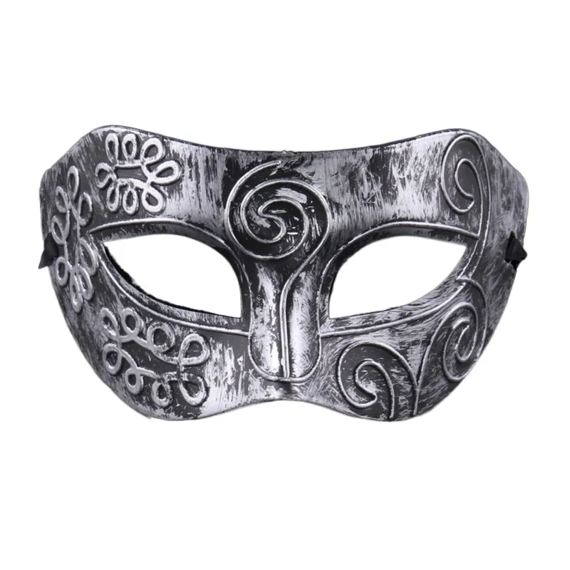 2025 Masque de fête de bal pour hommes, masques de couronne rétro de combattant romain antique, décoration de fête de mascarade