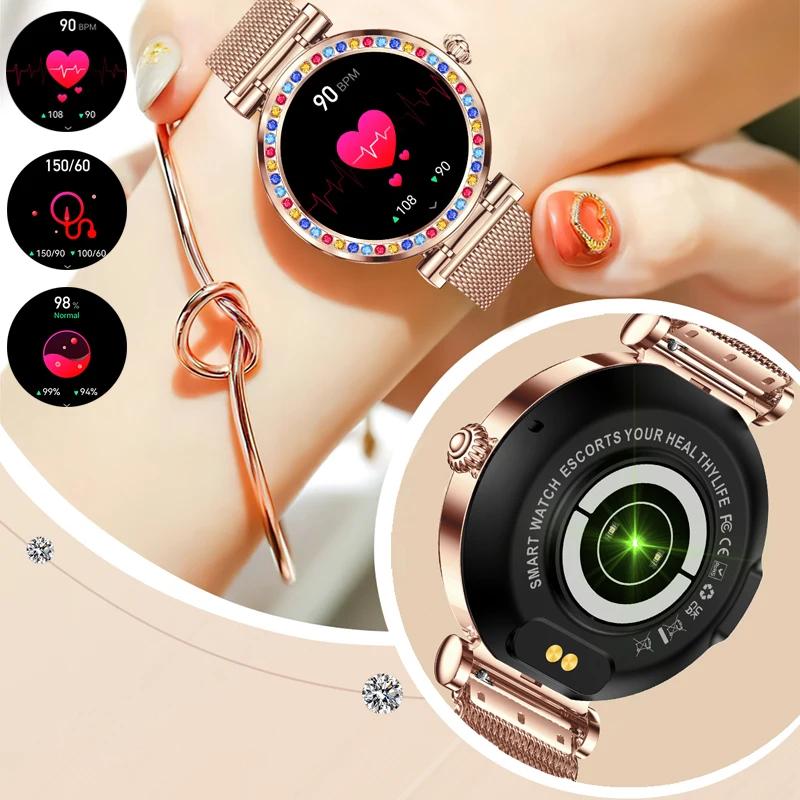 Women's Smartwatch with Calls Female Function 100+ Sport Modes Heart Rate Monitor SpO2 Pedomete Calories IP67 for IOS Android