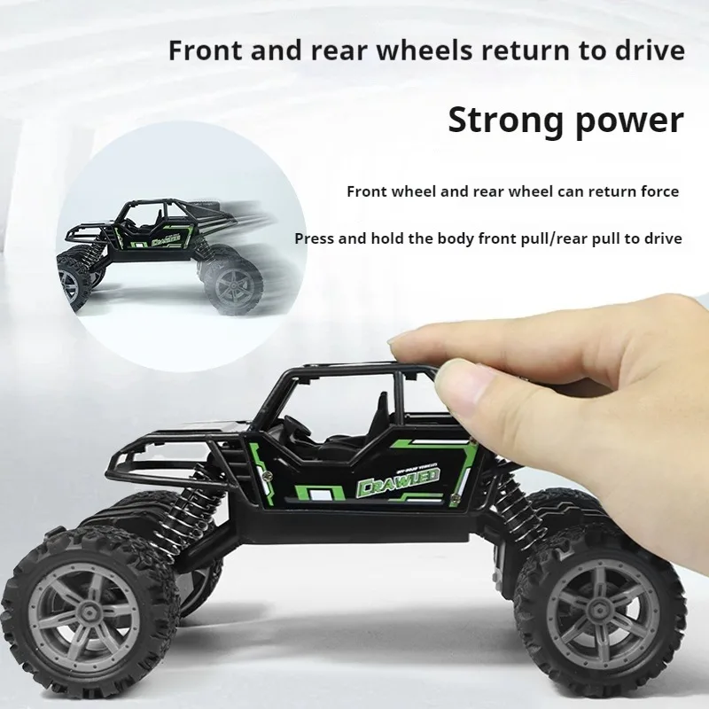 Kids Toys Large 19cm Alloy Pull-back Off-road Vehicle Shock-resistant Four-wheel Drive Big Castor Climbing Car Model Gift Box