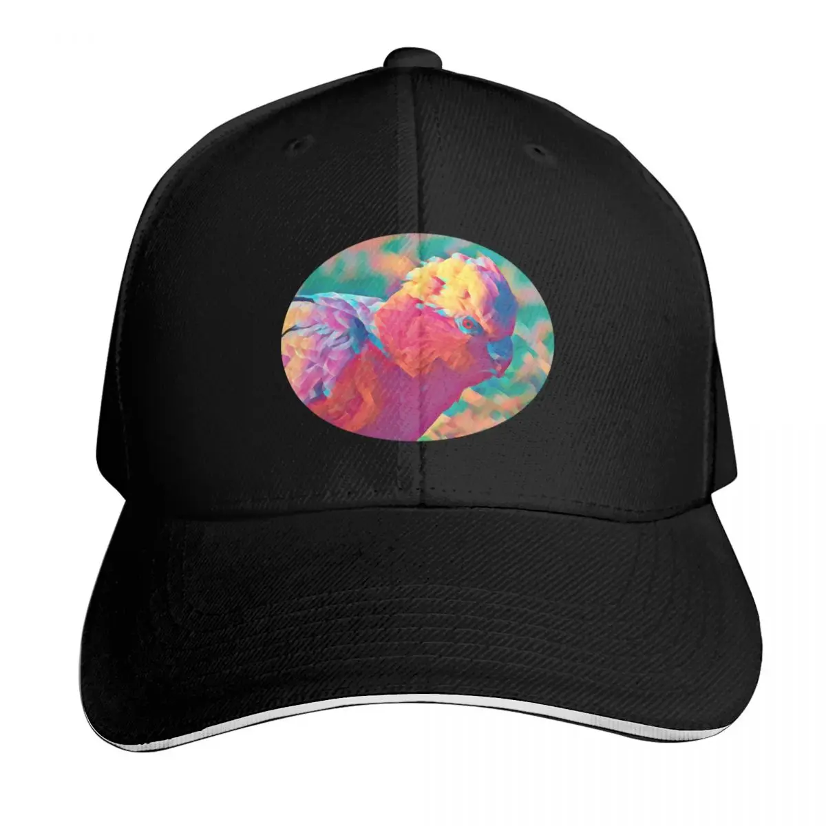 Artistic Galah parrot portrait closeup Baseball Cap Moisture Wicking Quick Dry Curved Brim Classic Fit Low Profile Unstructured