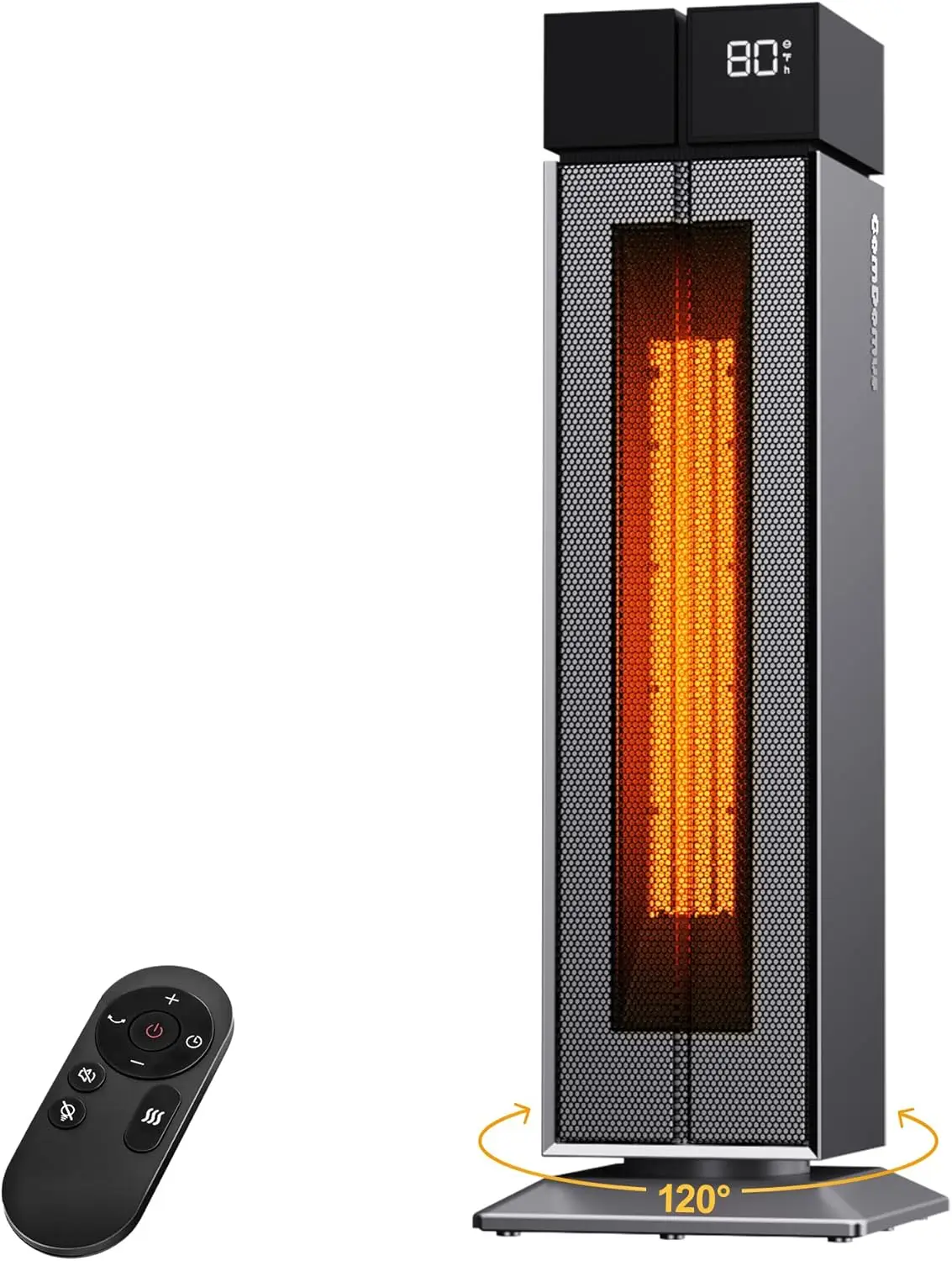 

Electric Heaters for Indoor Use, 25” Space Heater Large Room with 120° Oscillation, 3 Heat Levels, 3 Modes, Multiple Safety