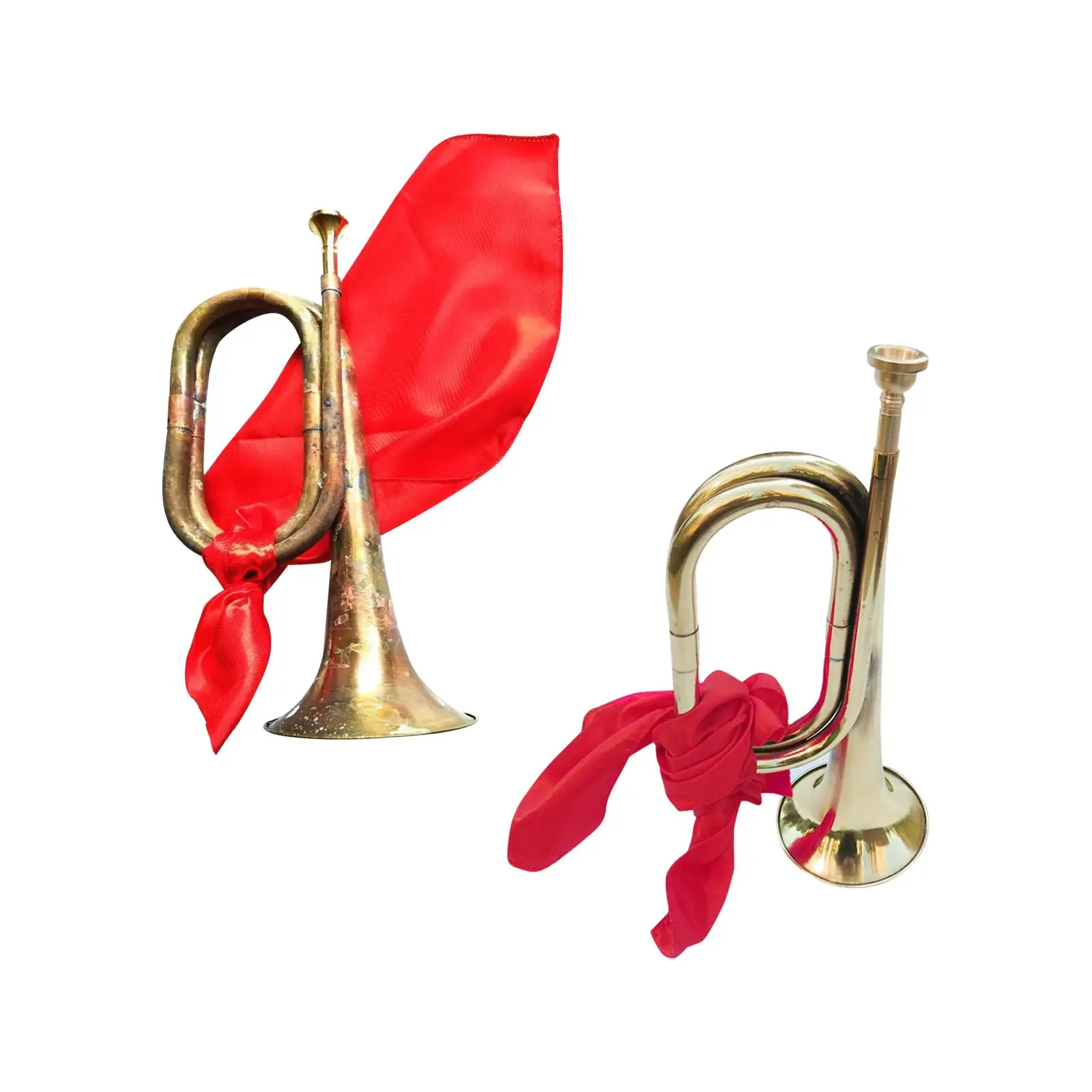 Blowing Bugle Musical Instrument Cavalry Trumpet Marching Bugle Scout Bugle for Cavalry School Beginner Orchestra Adults