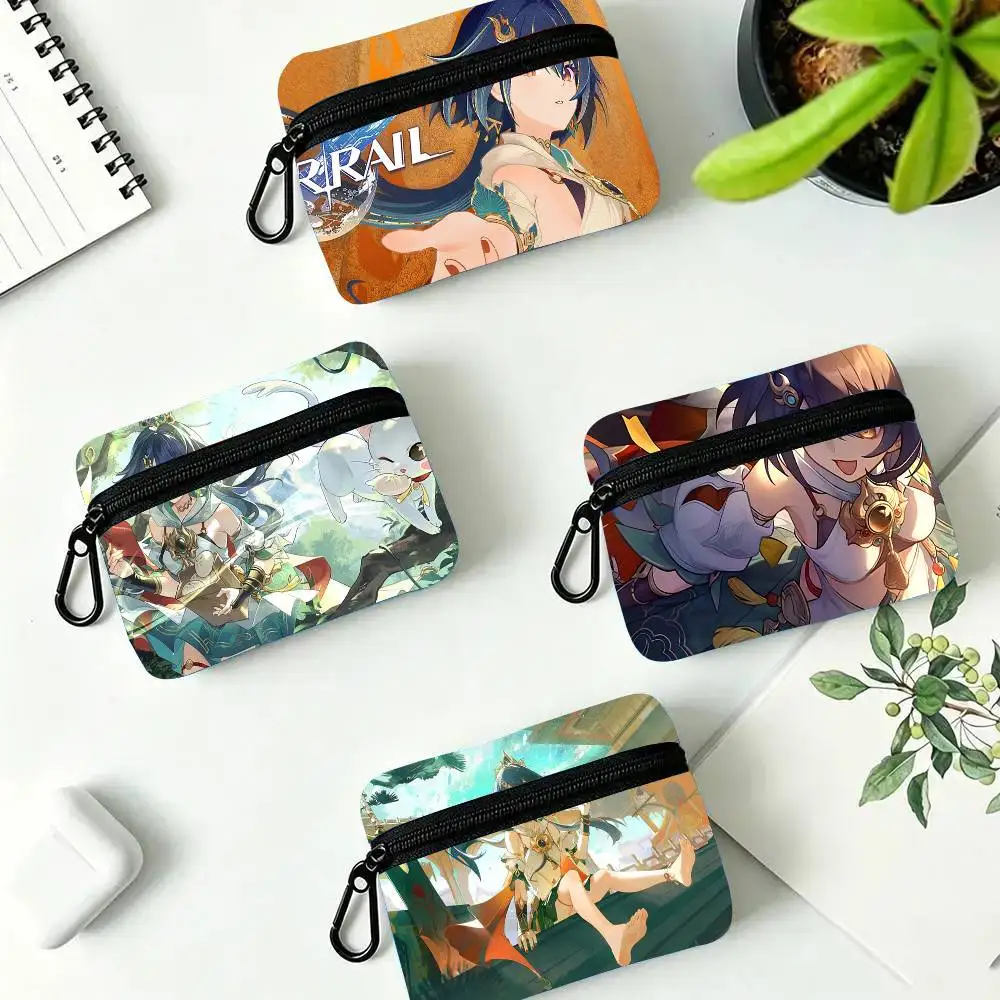 Yunli Animated Game Honkai Star Rail Oxford Fabric Wallet With Zipper Hanging Multifunctional Bag For Credit Cards Keys Coins