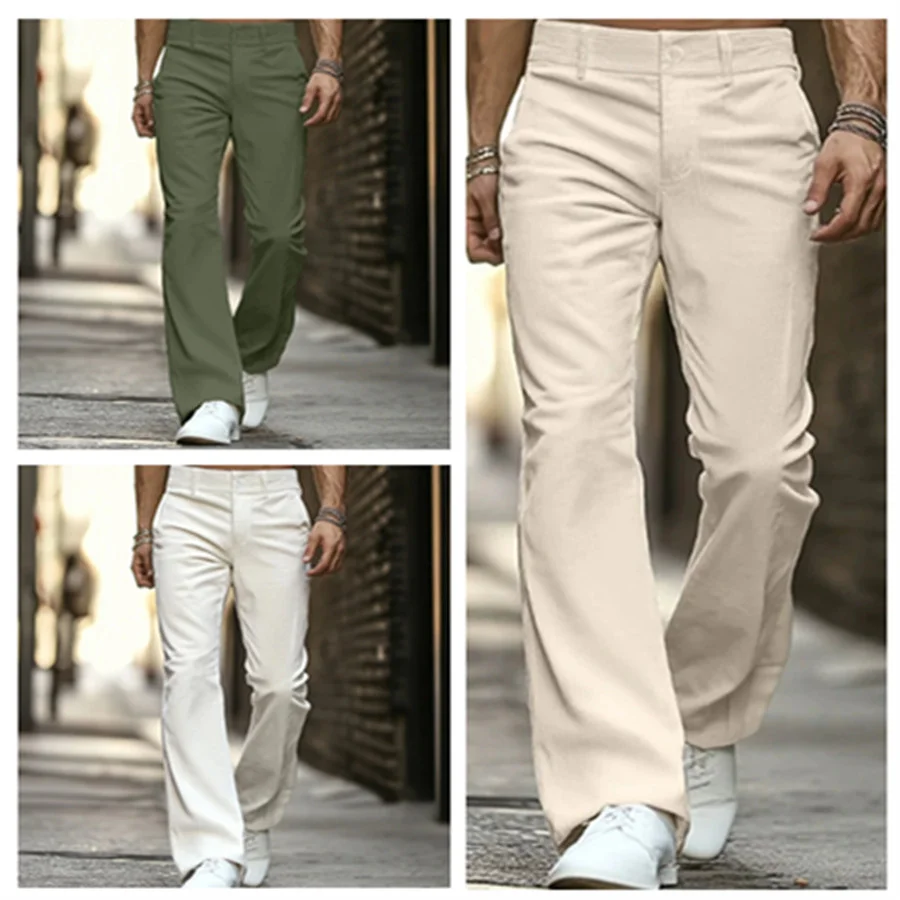 

Corduroy Men's Elegant Suit Pants Solid Slim Fit Flared Trousers Male Business Social Dress Pants Formal Men Clothes Streetwear