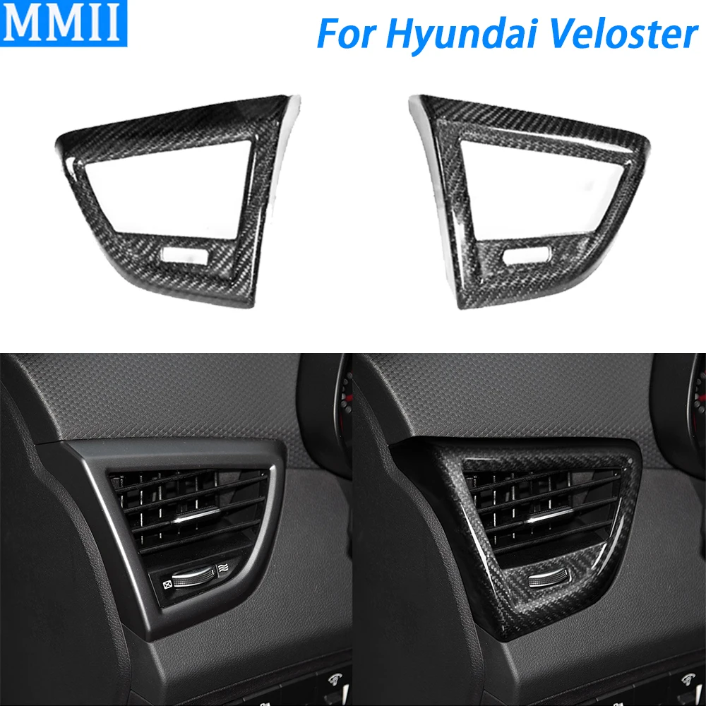 For Hyundai Veloster 2011-2017 Real Carbon Fiber Dashboard Air Conditioning Outlet Panel Trim Cover Car Modification Accessories