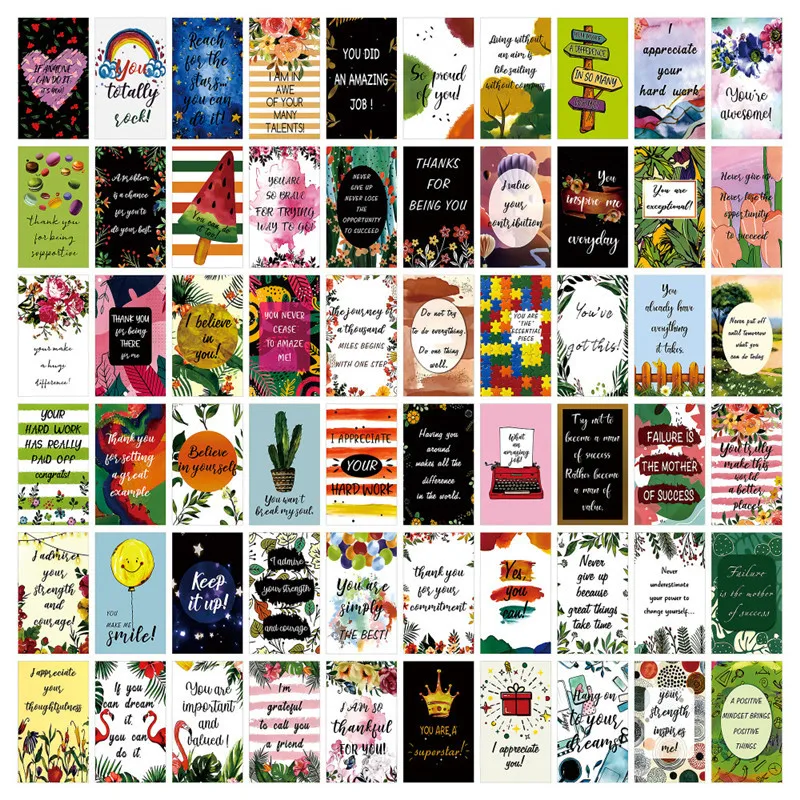 Cartes d'affirmation inspirantes pour la Motivation quotidienne, cartes d'encouragement pour femmes et hommes, déclencheur, citation de motivation, 60 pièces