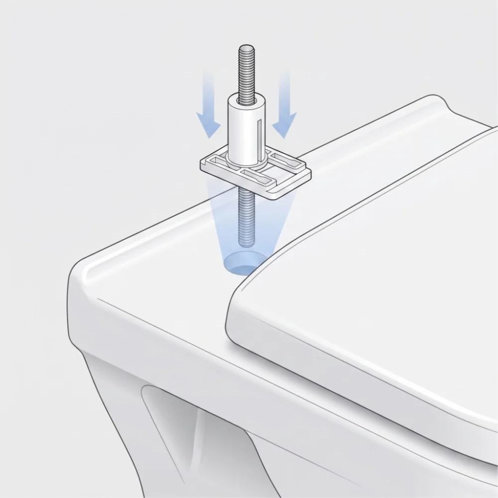 2 Piece Toilet Seat Hinge Bolt and Screw Fixing Kit for Standard Toilet Seat Replacement White Plastic 39mm Length