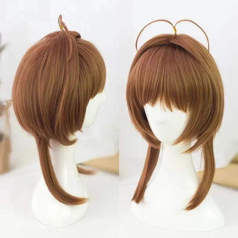 2026 Cardcaptor Kinomoto Sakura Brown Straight Clear Card Wigs Synthetic Hair Perucas Cosplay Wig 120IC