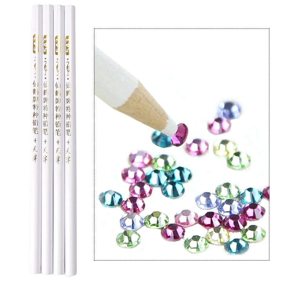 

1/4/10pcs Nail Art Tools Rhinestones Gems Picking Crystal Wax Pencil Pen Picker Nail Art Decoration Dotting Tool Make Up KES190