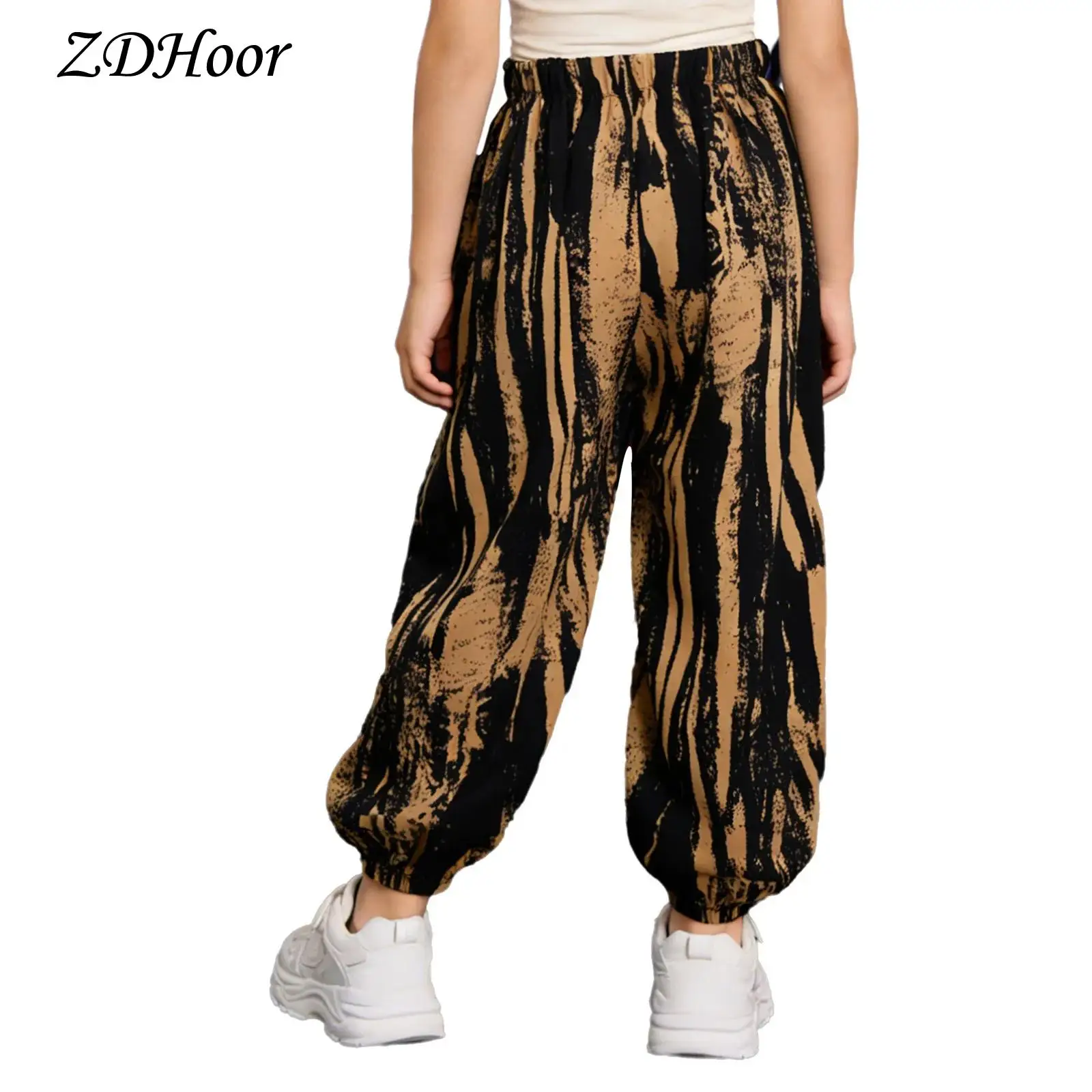 Kids Boys Girls Plaid Stripe Bloomers Elastic Waistband Loose Lantern Pants for Daily Life Park Picnic Beach Baggy Trousers