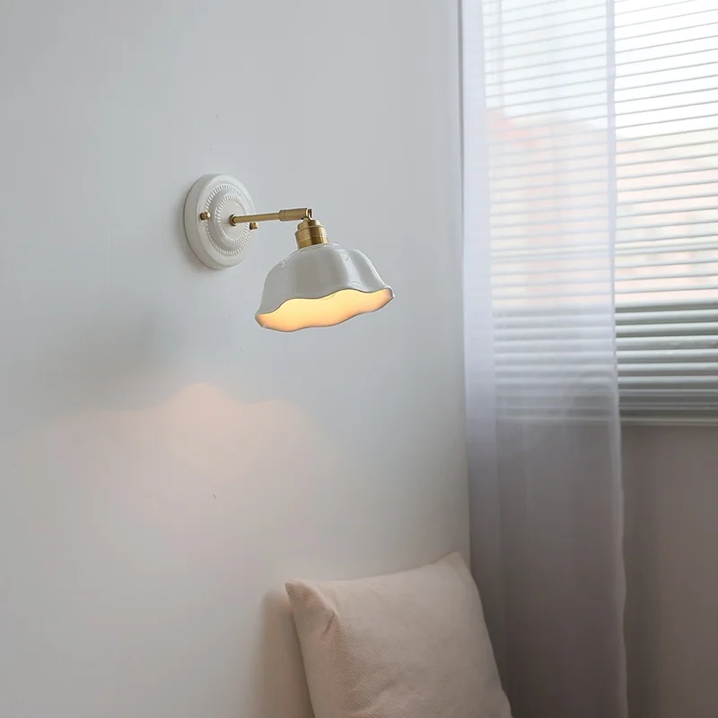 IWHD fleur céramique mur LED applique Loft cuisine salle de bain miroir lampe de chevet japonais Vintage intérieur applique murale Arandela