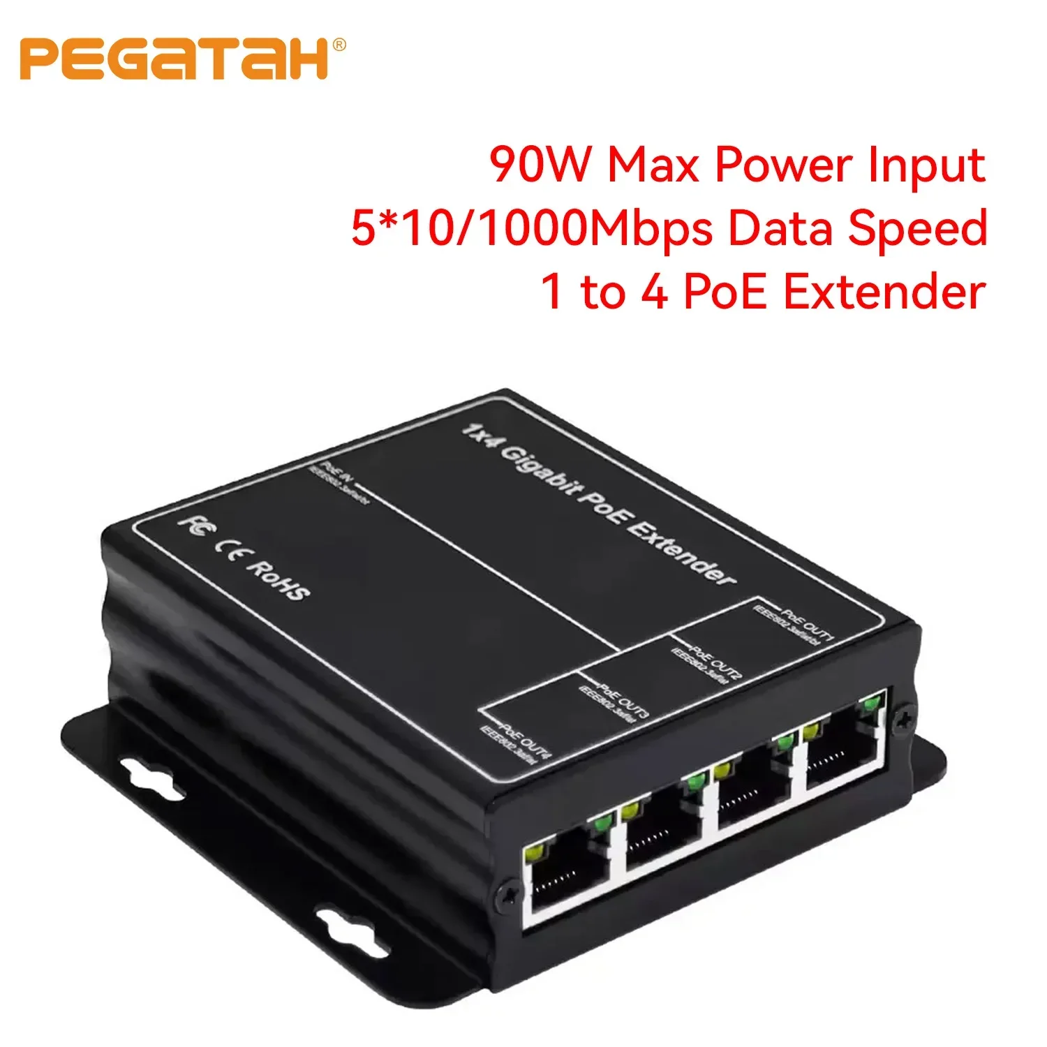 repeteur-poe-pegatah-90w-1000mbps-4-ports-ieee8023af-at-extension-plug-play-pour-camera-ip-nvr-commutateur-poe-amplificateur-de-reseau