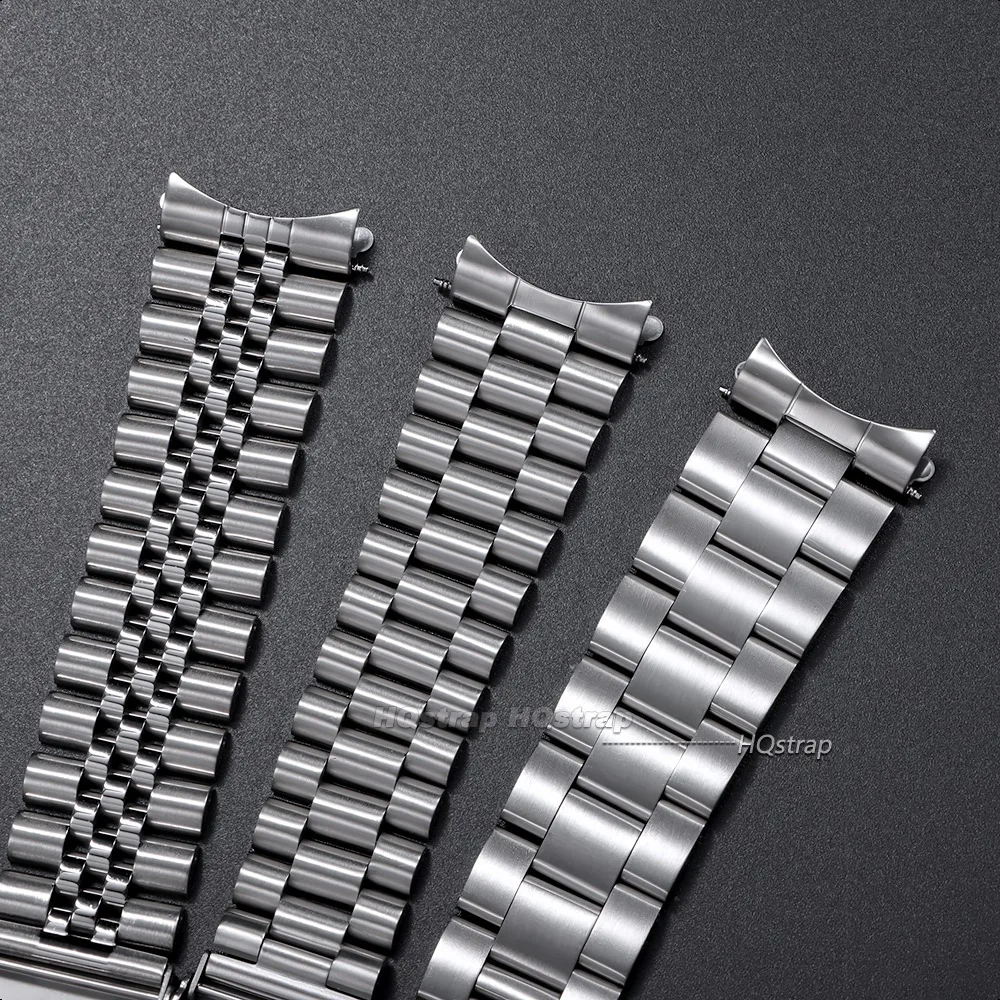 Solid Stainless Steel Bracelet for Seiko Luxury Curved End Watchband for Oyster 20mm 22mm Wristband for Jubilee Watch Accessory