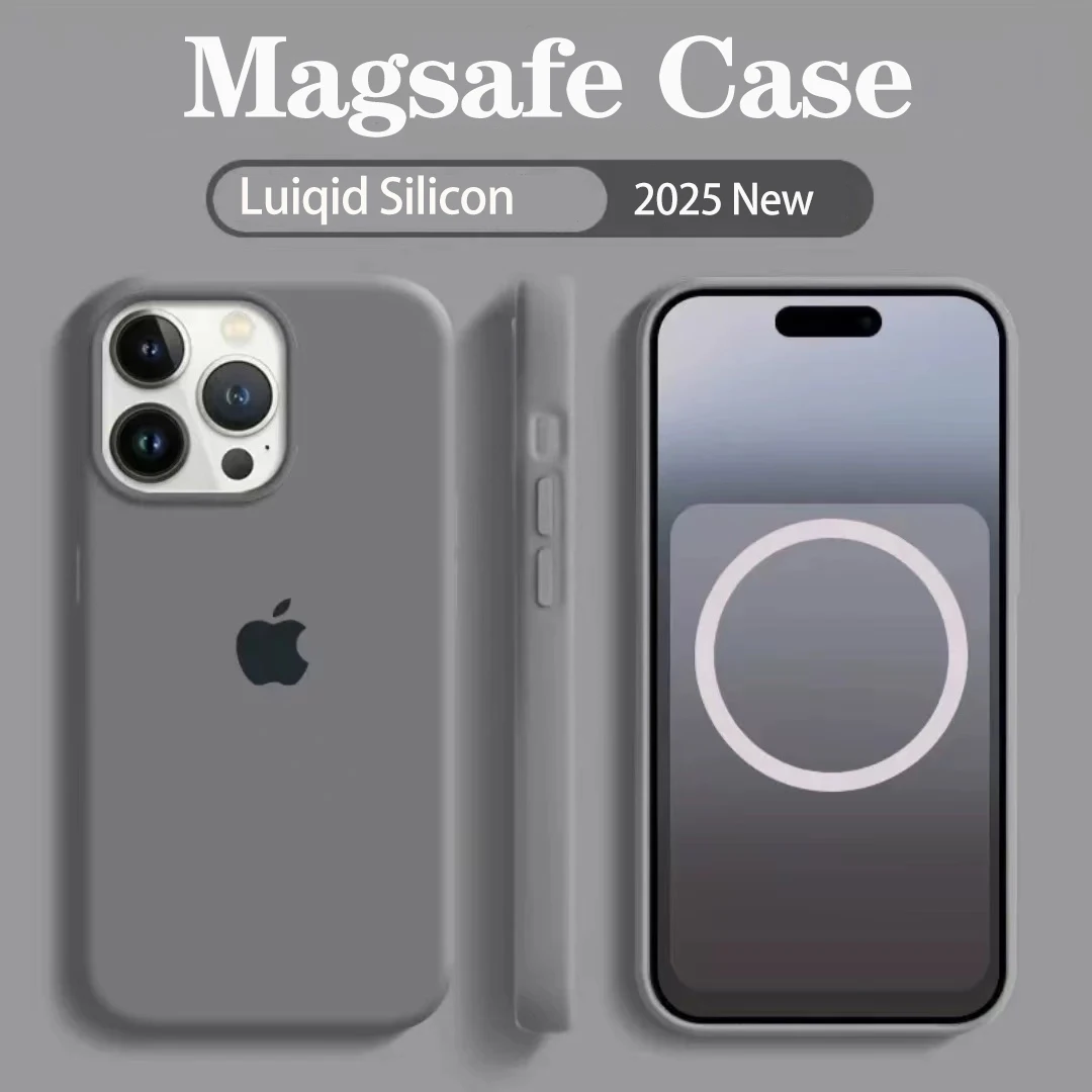 Official Apple Liquid Silicone Magsafe Phone Case For iPhone 12 14 13 15 16 Pro Max Plus Magnetic Wireless Charging Phone Cover