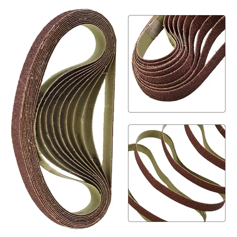 Imagem -03 - Conjunto Lixa Cintos 60600-grit Bandas Abrasivas para 15x452 mm M10 Lixadeiras Arquivo Lixadeiras Cinto de Madeira Polimento de Metal Macio 10 Peças