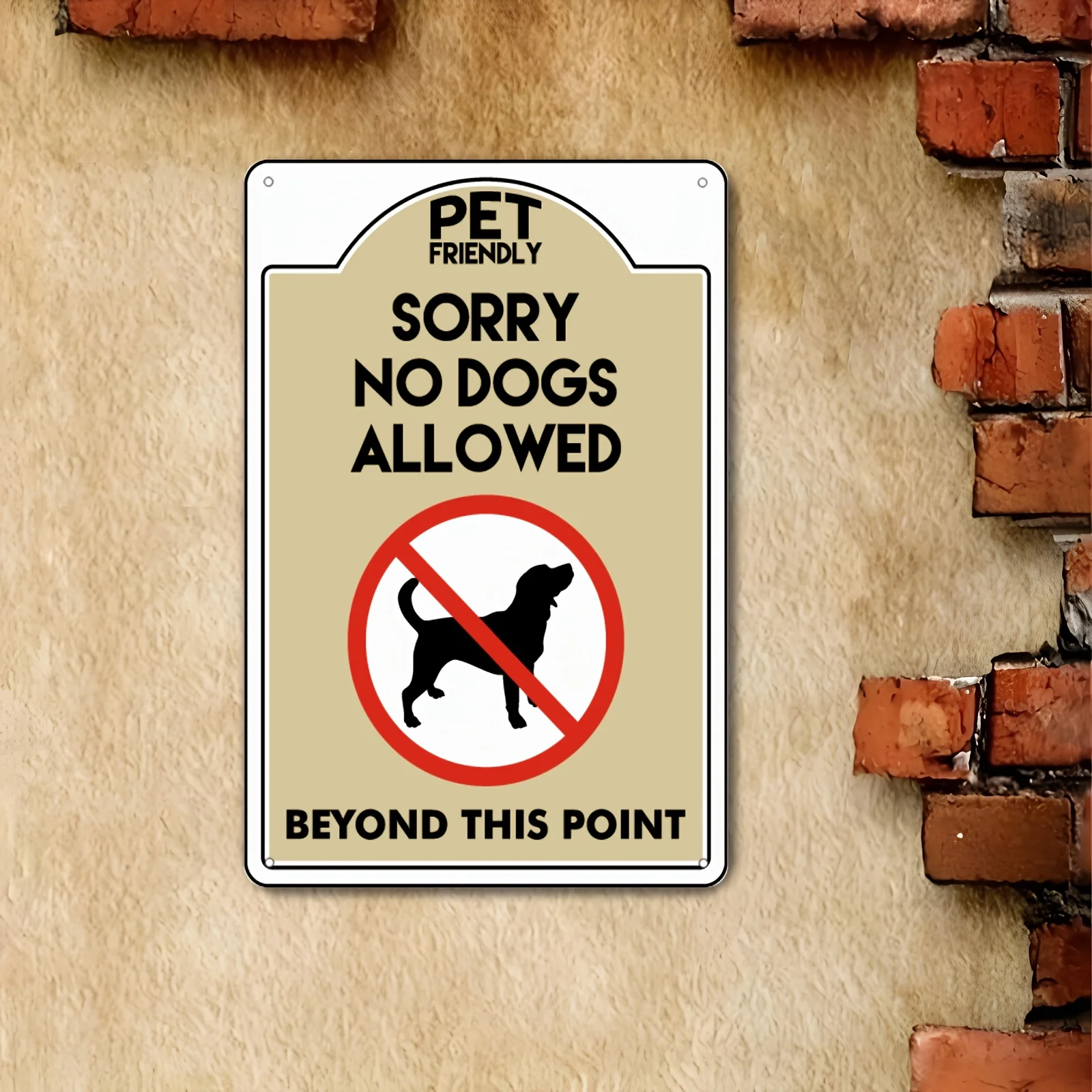 2D Flat, 1pc Pet-Friendly Sorry No Dogs Allowed Metal Sign  Park, Business Entrance - 
