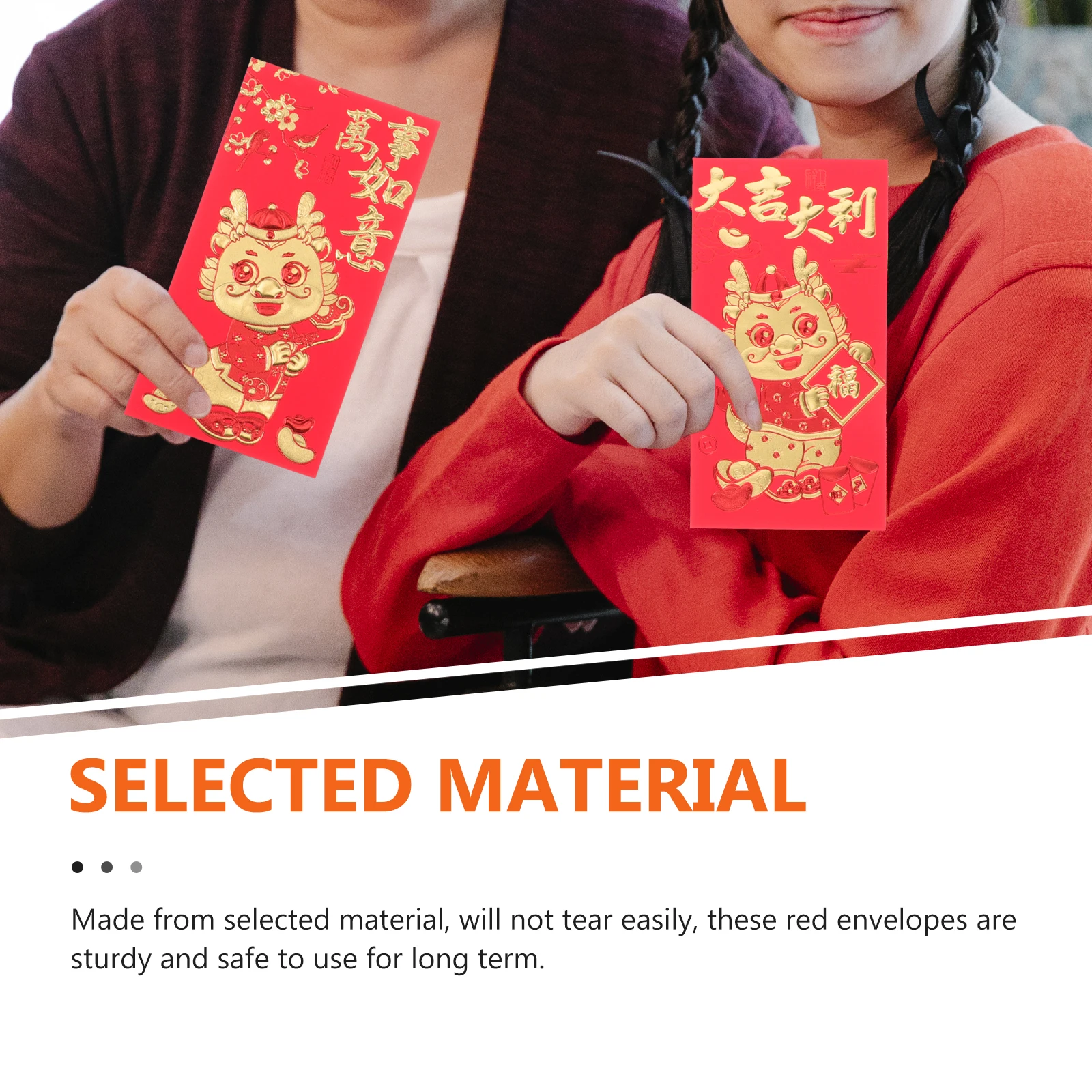 

12 Pcs 2024 Year of Dragon Red Envelopes Traditional Chinese New Year Packets Lucky Paper Money Pouches Festivals Gifts