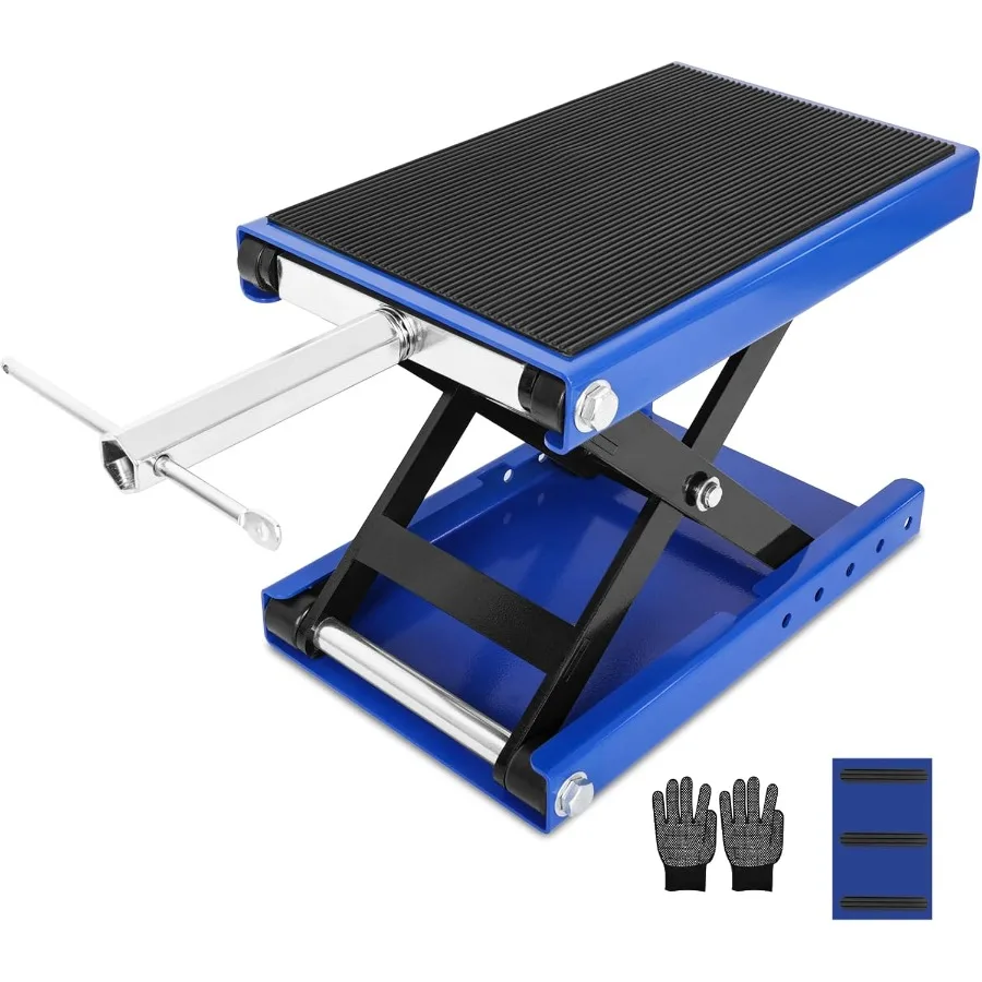 

Motorcycle Lift 1100 Lbs Capacity Motorcycle Scissor Jack with Upgraded AntiSlip Bottom and Thickened Rubber Wide Deck Steel Mo