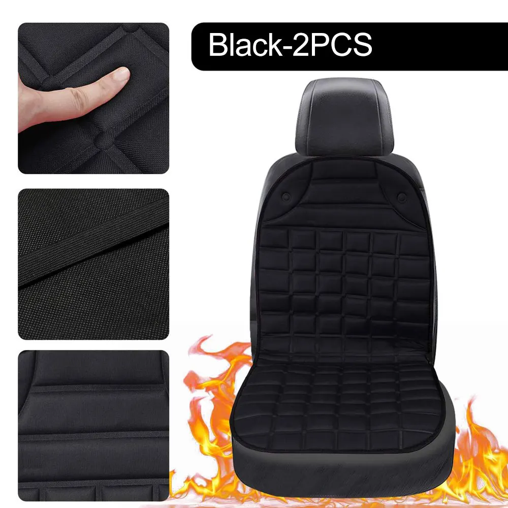 2Pcs 12V Heated Car Seat Cover Heating Electric Car Seat Cushion Hot Keep Warm in Winter Universal Car Seat Cover Accessories