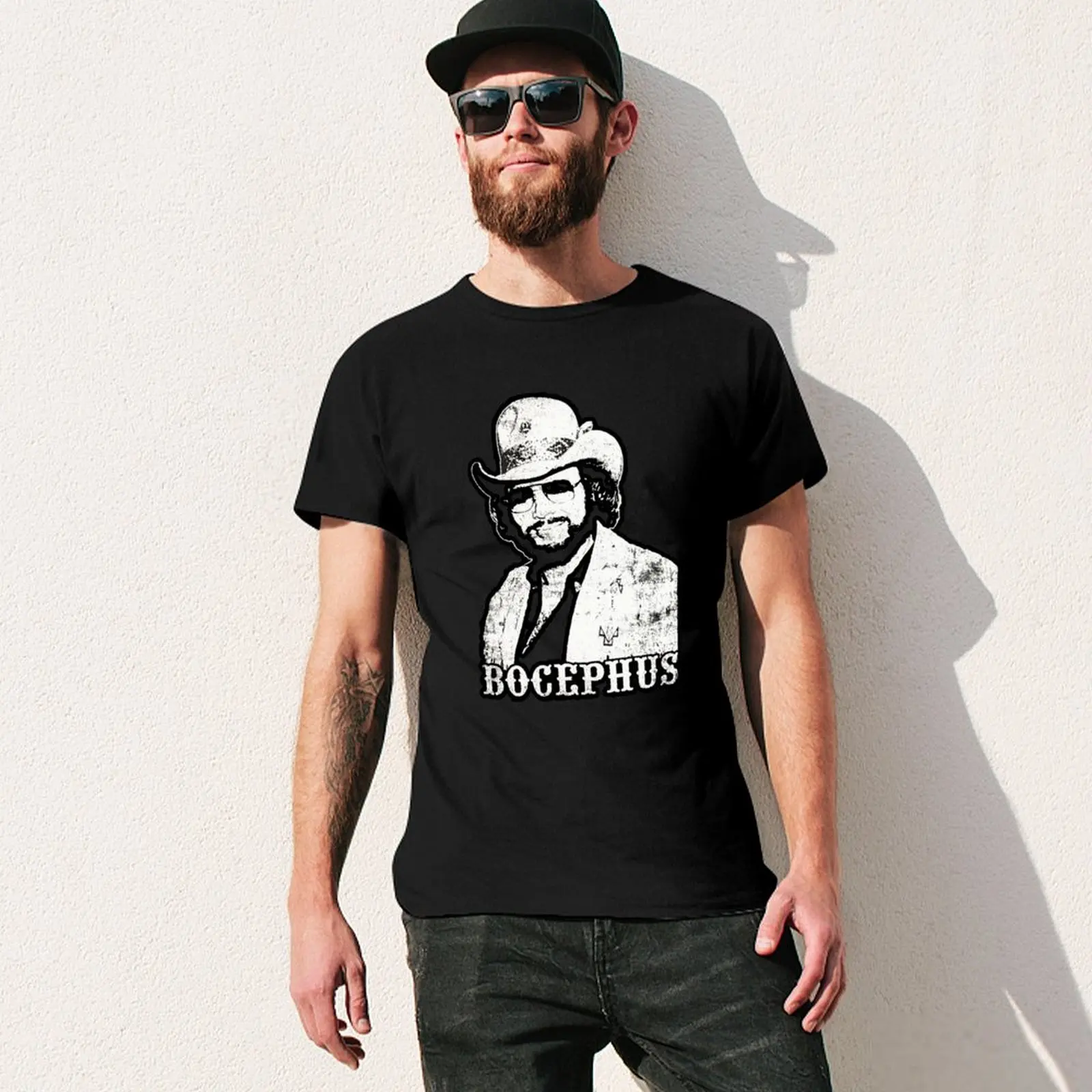 تي شيرت Bocephus Hank Williams Jr لصبي مغني الراب جرافيك تي شيرت ثقيل الوزن للرجال