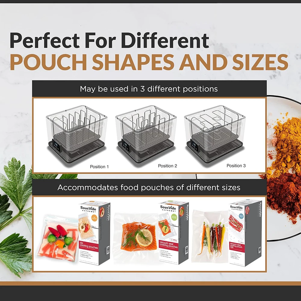 ملحقات الطباخ البطيء المكونة من الفولاذ المقاوم للصدأ العالمية من Sous Vide تمنع الطعام من العائمة والقسمة ودرجة حرارة منخفضة