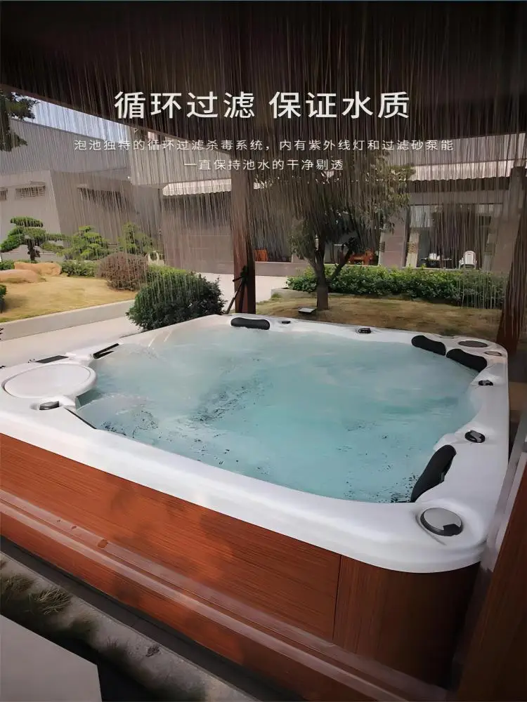 

Outdoor courtyard SPA spa bathtub multi-person villa hot spring surfing constant temperature heating massage round homestay bubb