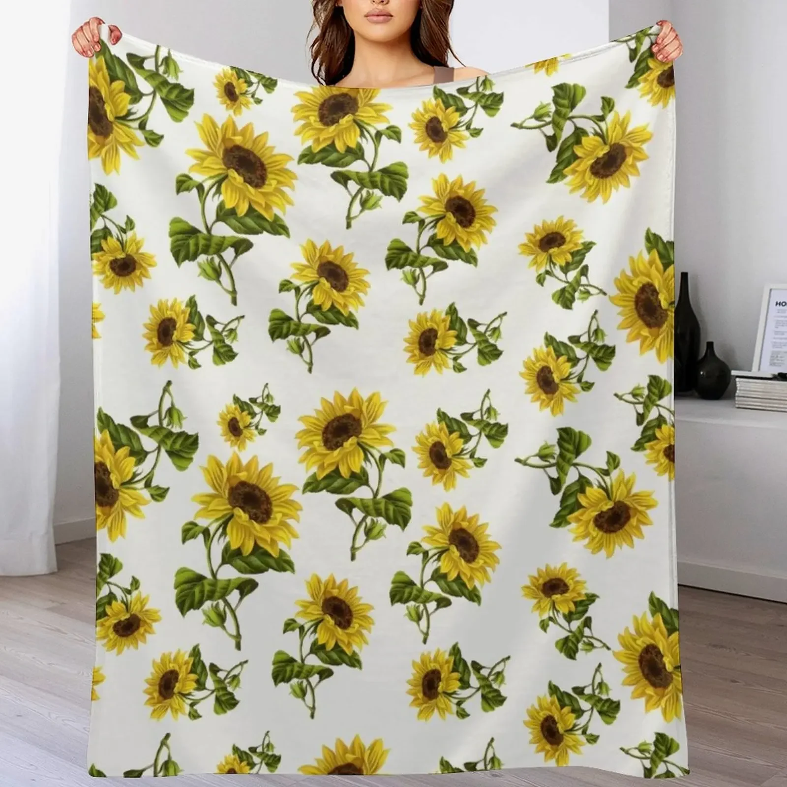 

Sunflower Pattern Throw Blanket Softest Single Soft Big Fashion Sofas Blankets