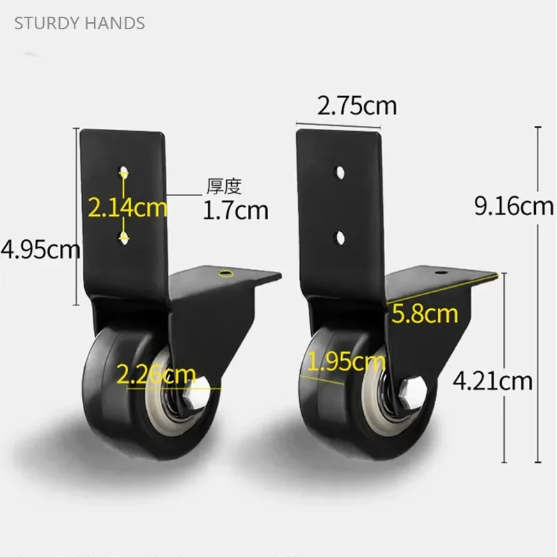 2pcs Furniture Caster Wheel Nightstand Universal Roller Slider Directional Pulley Silent Steering Moving Sliding Casters Wheel