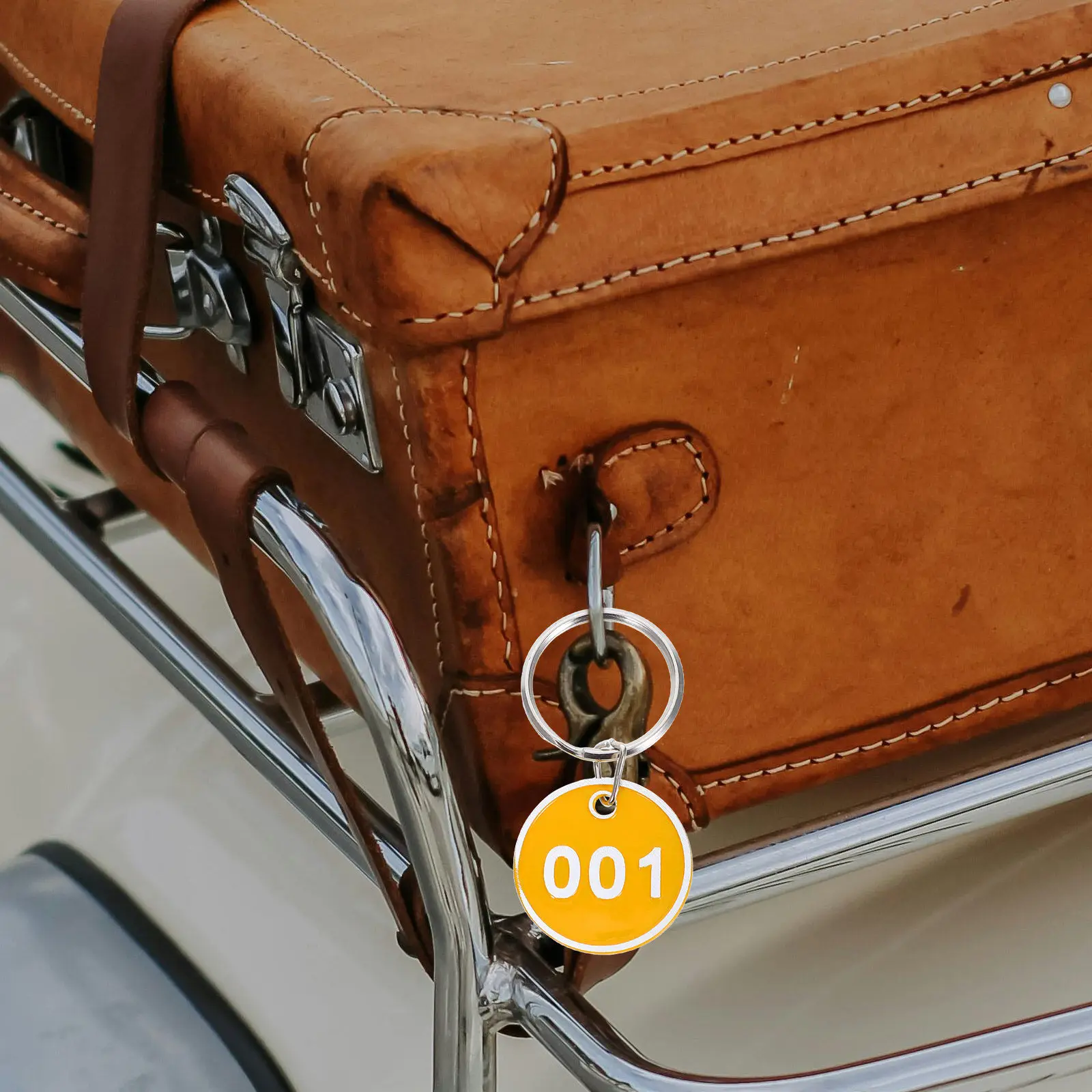 1Set Metal Aluminium Storage Tags Number Plates 1-30 Yellow Key Ring Labels Luggage Id Tags for Storage Classification