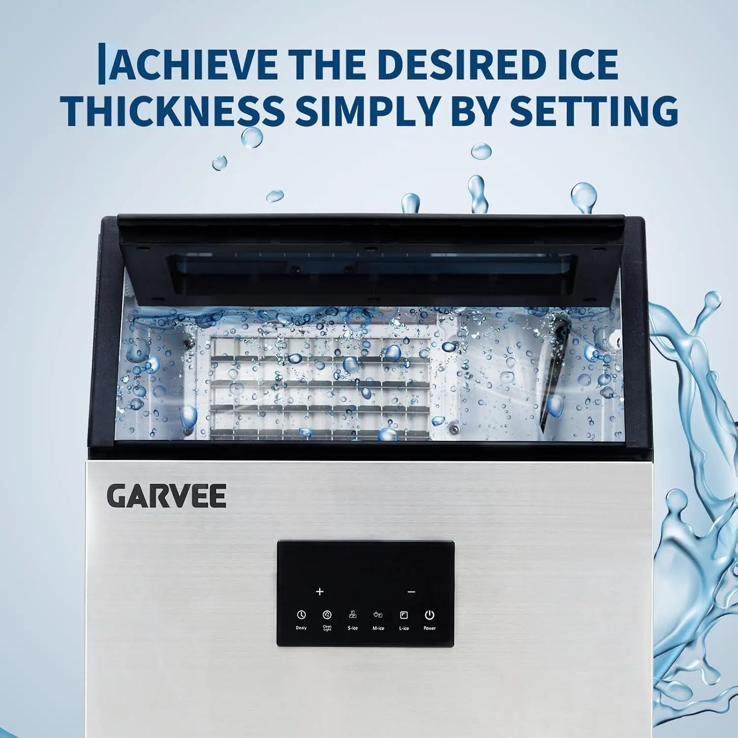 Commercial Ice Maker Machine 150LBS/24H, 40LBS Storage Bin, Fast Ice Making, Dual Water Inlet & Auto Self-Cleaning for home view 5