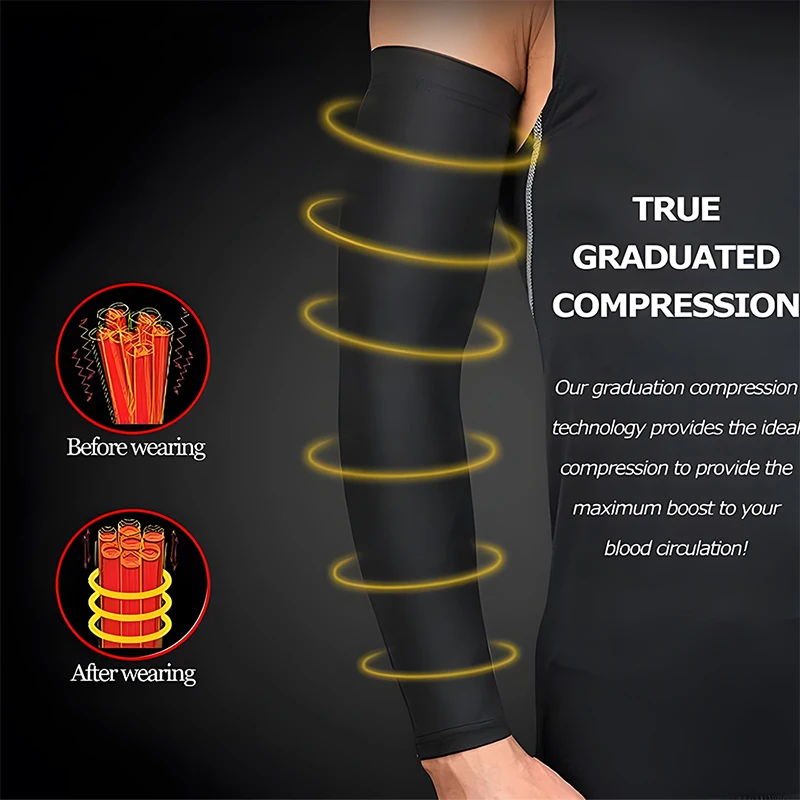 1PC Arm Compression Sleeve for Running Basketball Sports Arm Sleeve UV Protection Reduce Muscle Pain Promote Blood Circulation