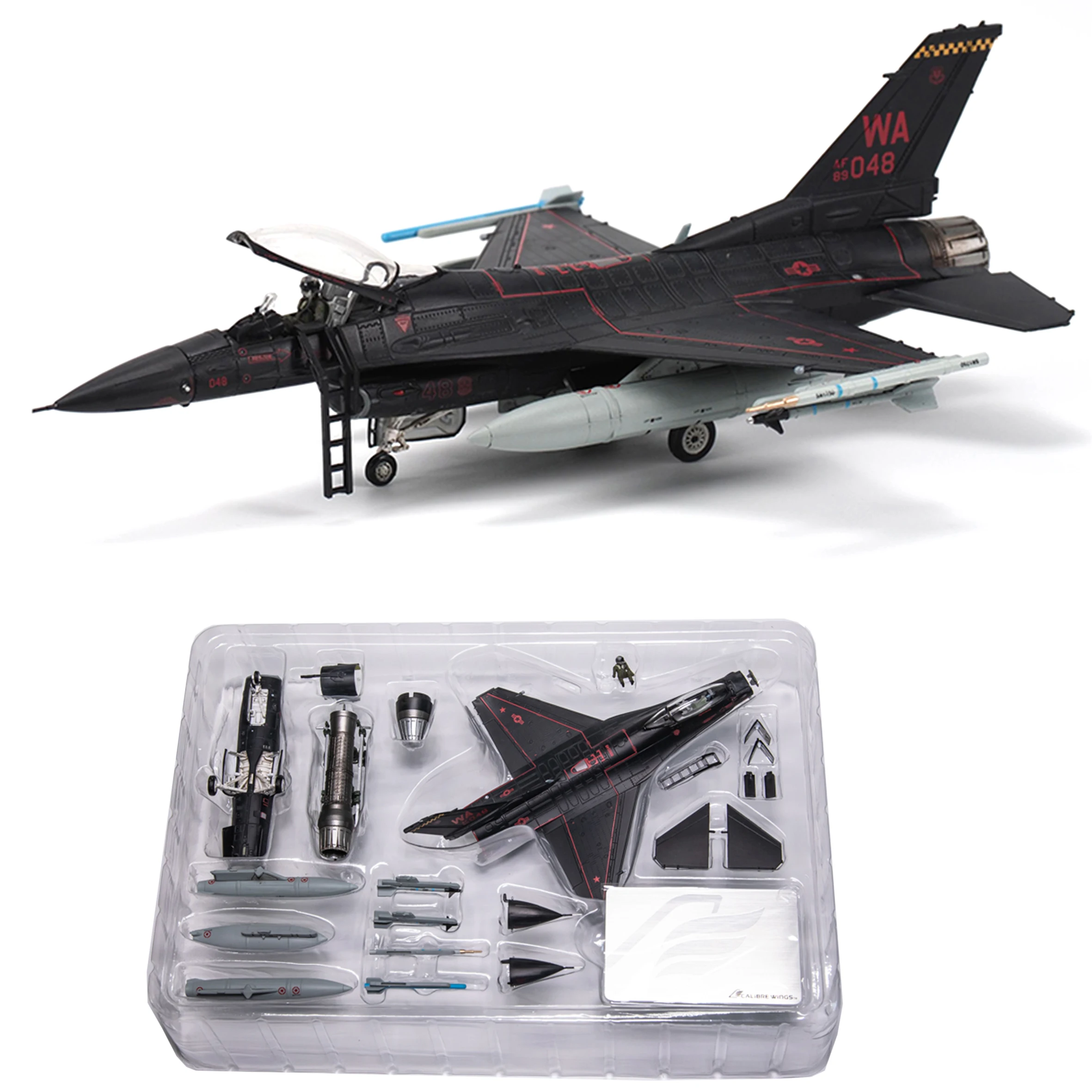 

1/72 CA 721605 Модель истребителя США F16 F-16C Блок 42 64-й эскадрильи Intrumer «Wraith» 89-2048 Соберите модели