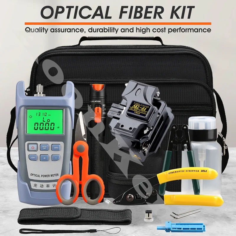 

16Pcs/lot Fiber Optic FTTH Tool Kit with SKL-8A Fiber Cleaver Optical Power Meter 10mw Visual Fault Locator Wire Stripper