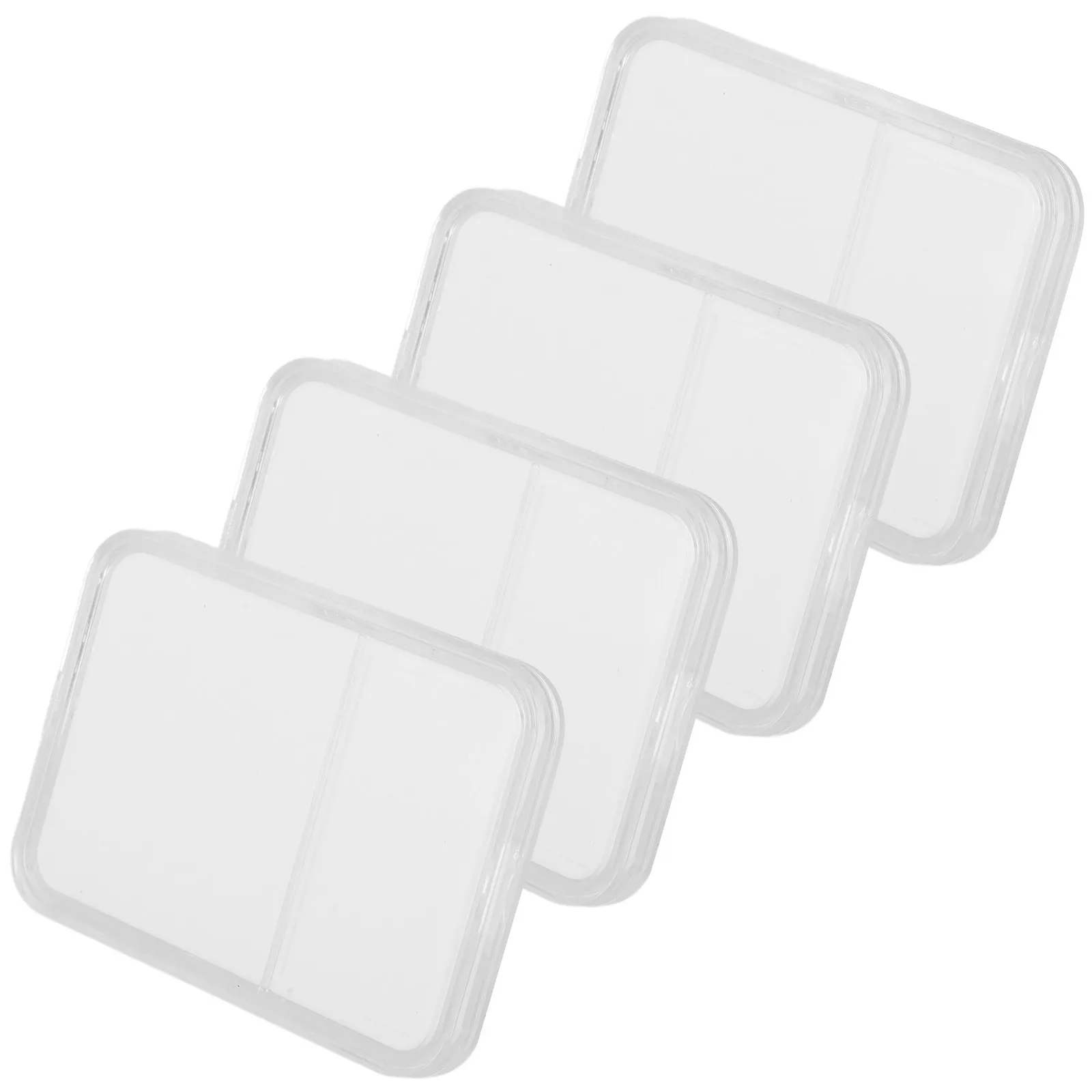 4Pcs Clear Plastic Stamp Display Box Stamp Protection Storage Case Transparent Organizer for Collection Clear Plastic Box