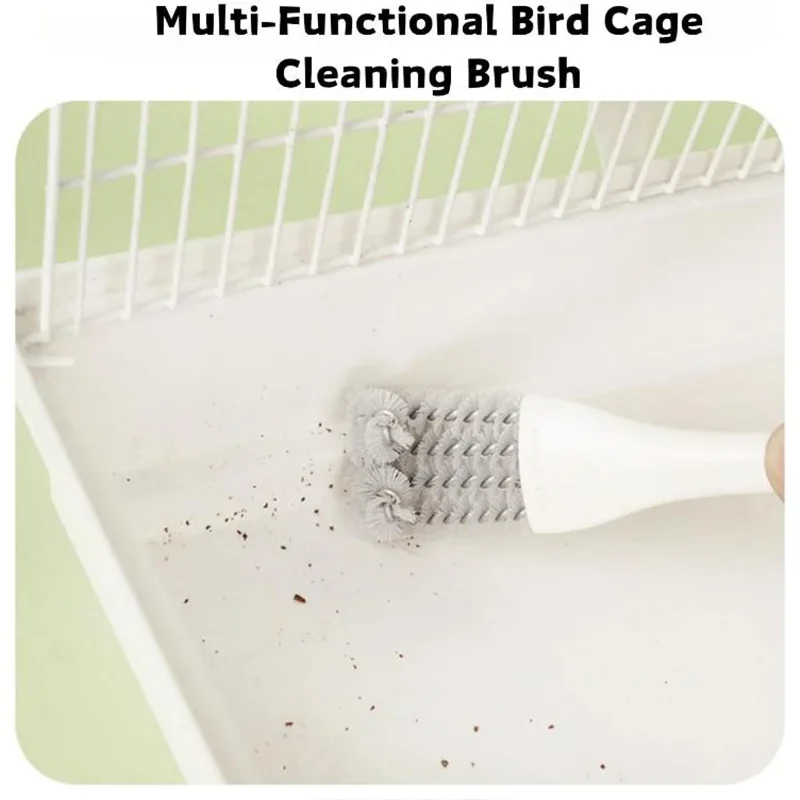 ​1pc Bird Cage Cleaning Brush Tool Bird Poop Remover Parrot Cage Sanitary Brush Accessori for Budgies Cockatiels Bird Cage Brush view 5