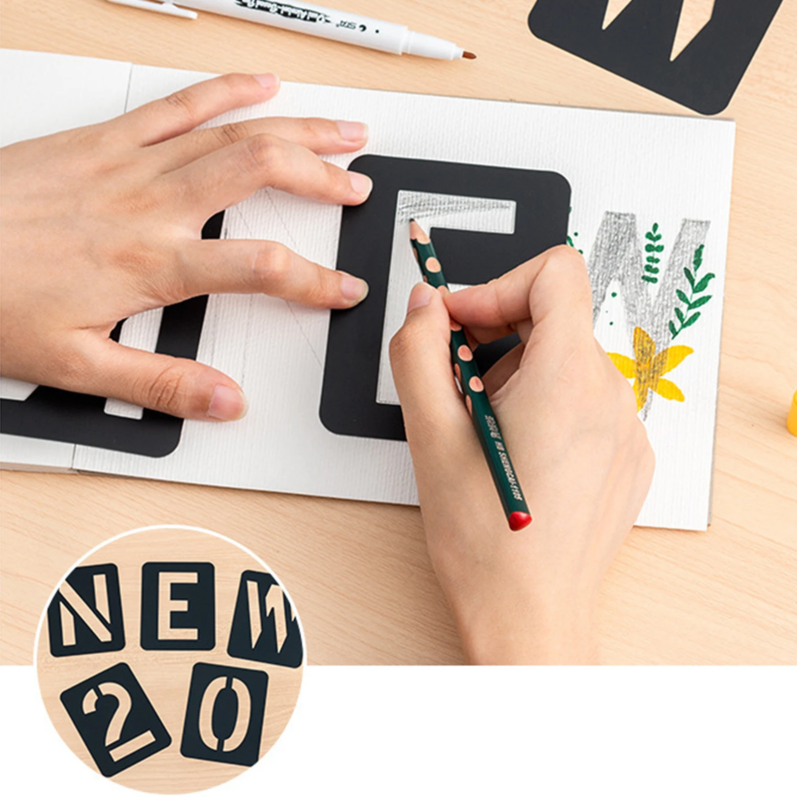 42PCS Stencils Letter and Number Template Reusable Washable Alphabet Stencils Environment-friendly PP Art Craft