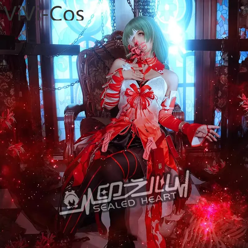 ViVi-Cos Wuthering Waves Phrolova Red Spider Lily Game Suit Gorgeous Dress Uniform Cosplay Costume Halloween Party Outfit Women