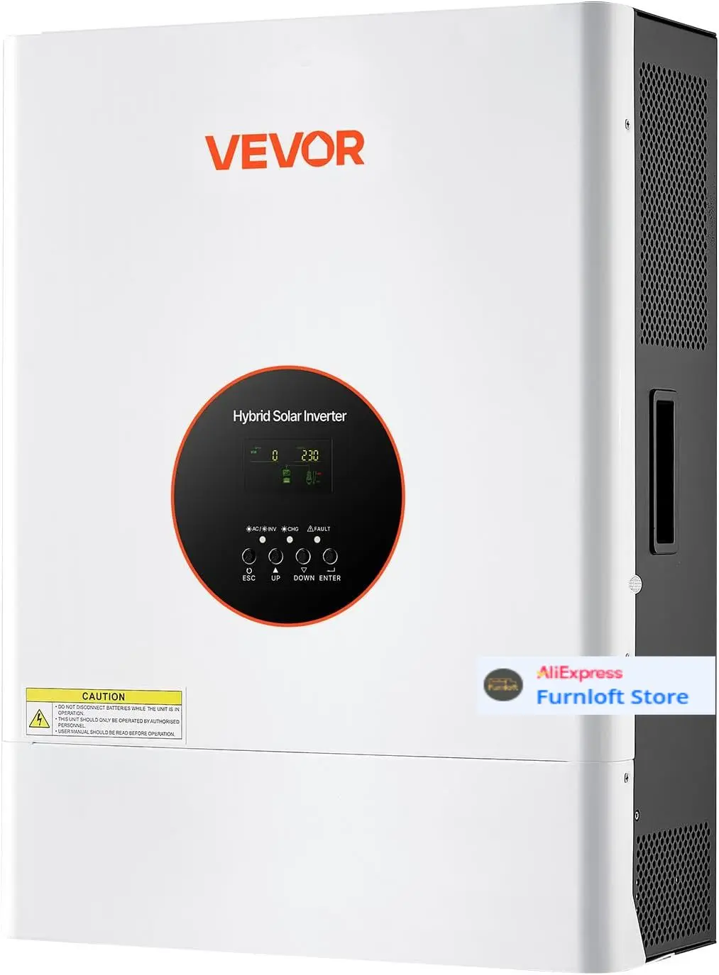 

6400W 48V Hybrid Solar Inverter, 120V/240V Split Phase, Built-in 120A MPPT Solar Charge Controller, Low Frequency Pure Sine
