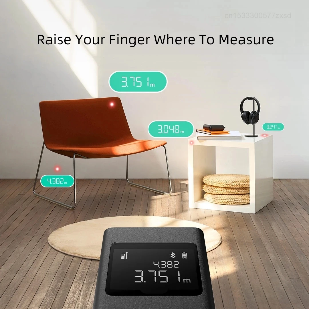 Imagem -03 - Xiaomi-mijia Rangefinder Laser Inteligente Medidor de Distância em Tempo Real Display Lcd Range Finder Fita Métrica Trabalhar com mi Home Novo