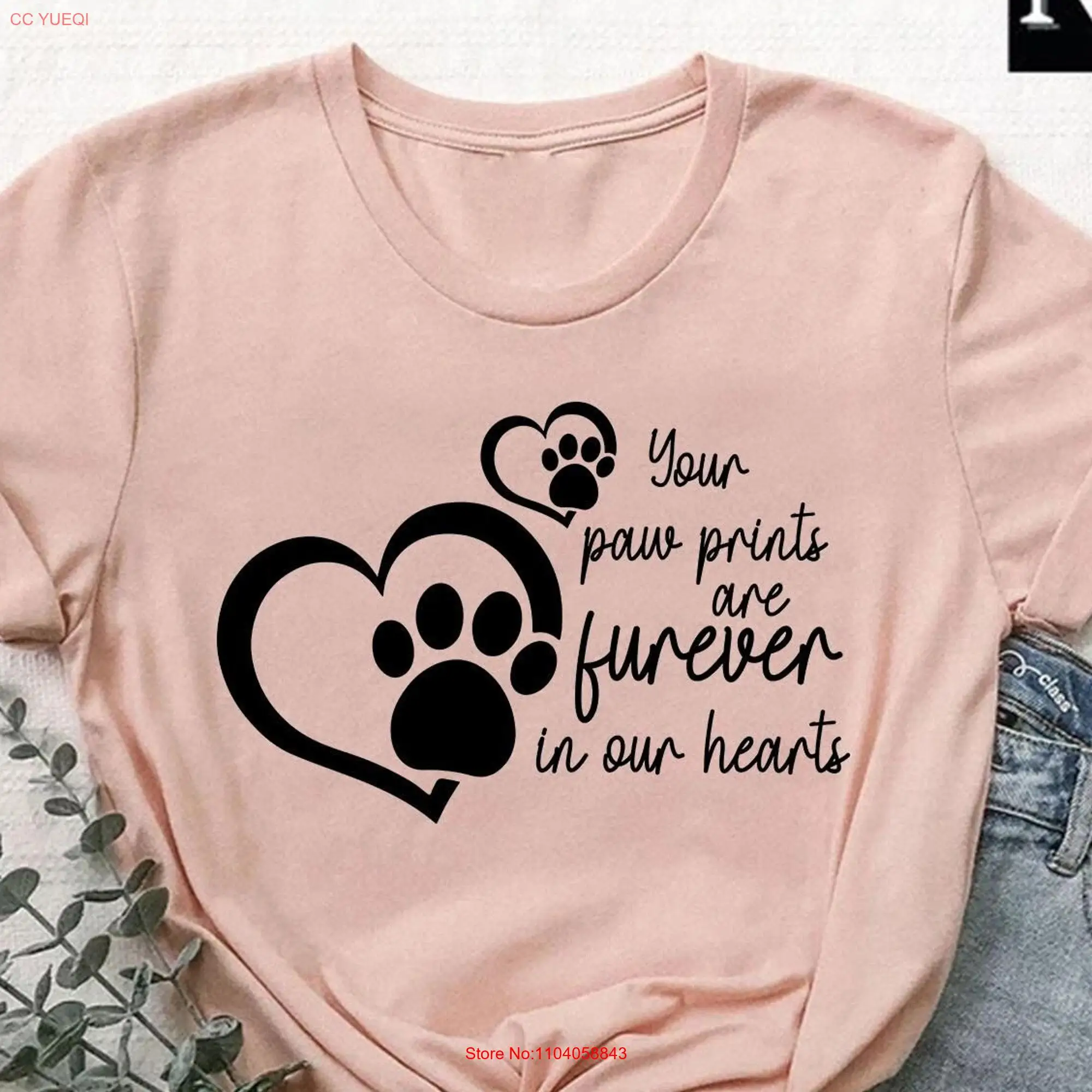 Памятная футболка для домашних животных Furever in our Hearts, костюм для собак и кошек, с длинным или коротким рукавом