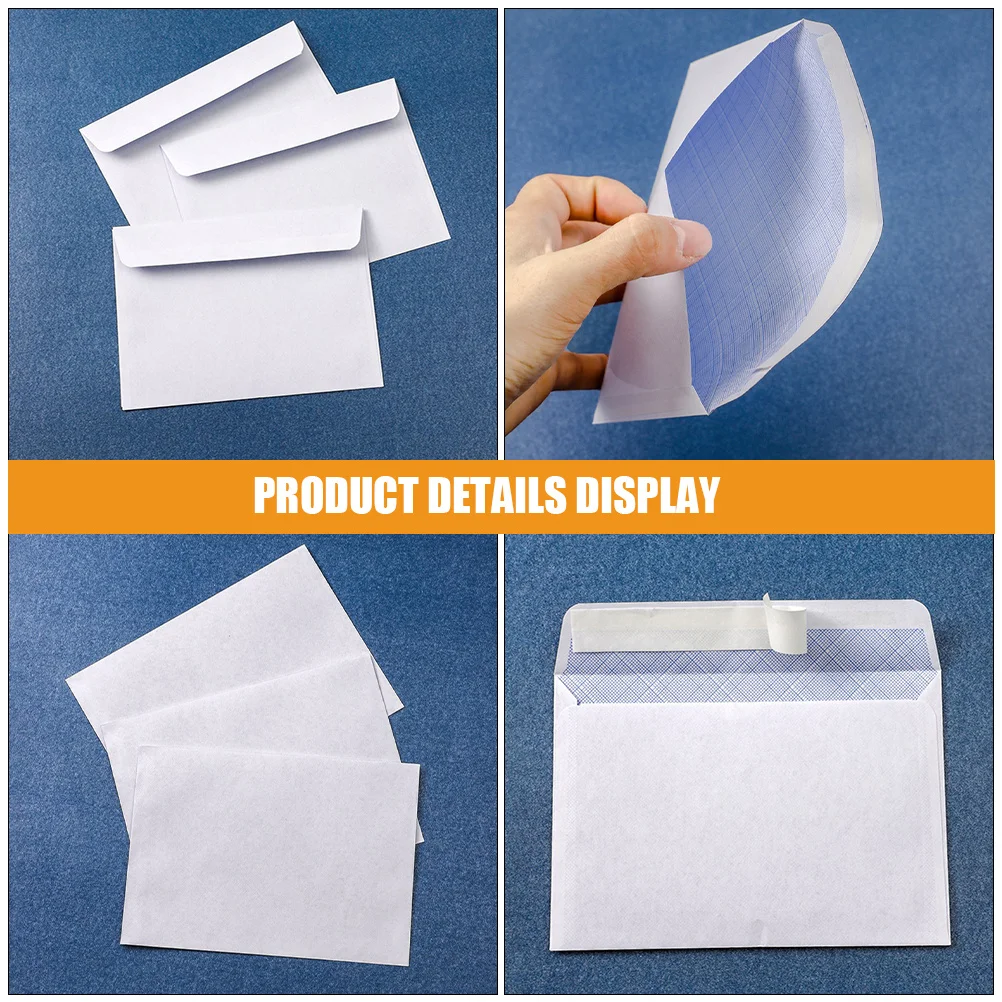 100pcs Secure Mailers Envelopes Privacy Document Mailing Self-Sealing Closure Long-Lasting Paper For Office Business Cash