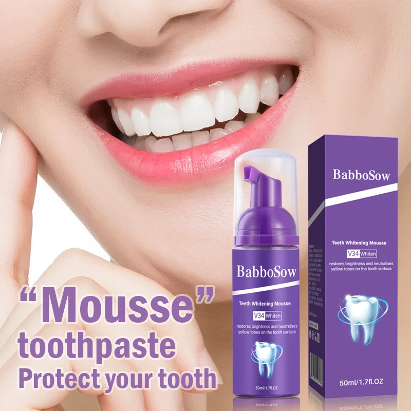 V34 Tooth Cleaning Mousse Toothpaste Protecting Tooth Whitening Fresh Breath Removing Yellow Teeth Stone Bad Breath Smoke Stain