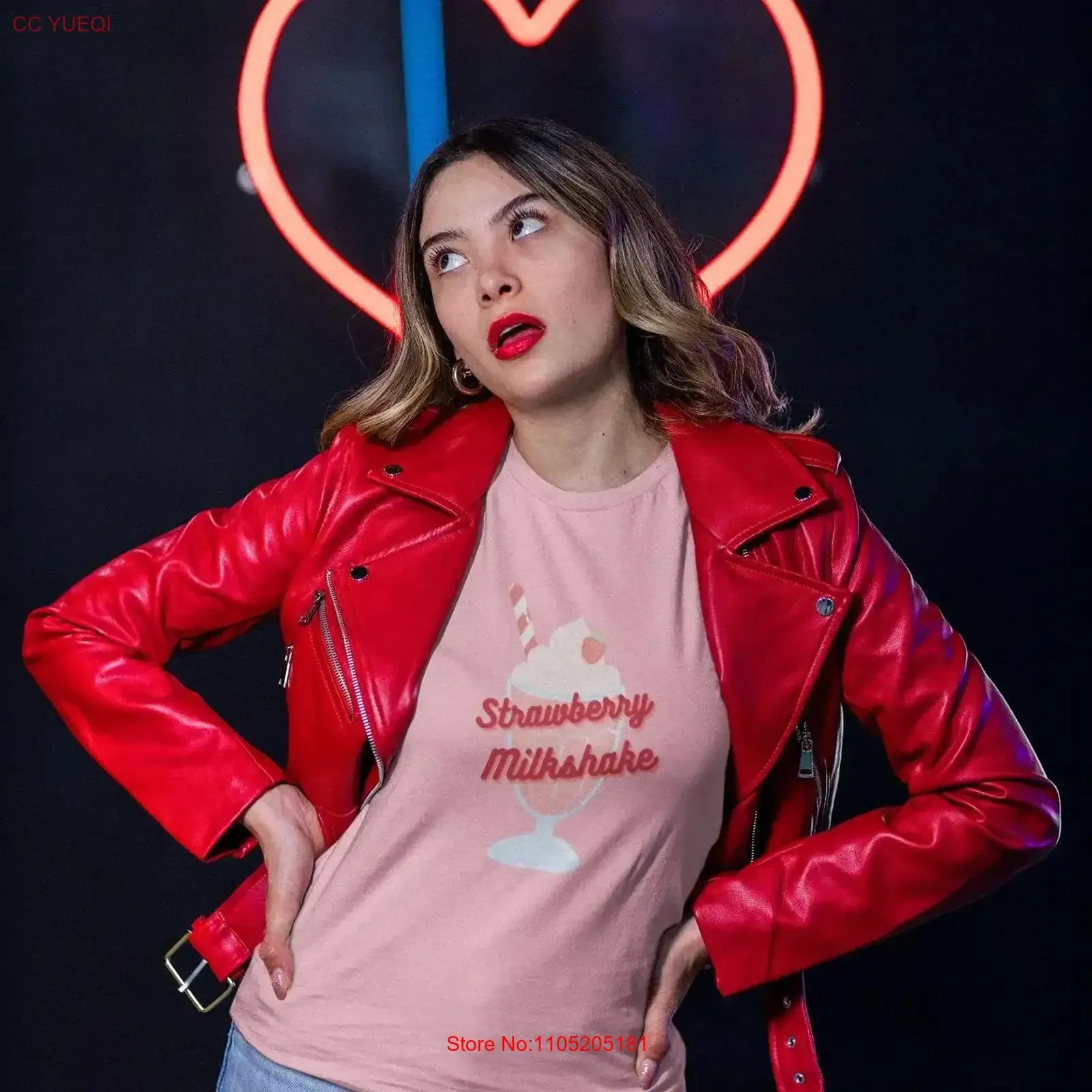 Pink Strawberry Milkshake T Shirt Kawaii vintage Washed Soft streetwear Slightly Casual homme Unisex Breathable Comfortable