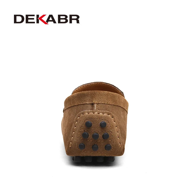 DEKABR Large Size 49 Men Loafers Soft Moccasins High Quality Spring Autumn Genuine Leather Shoes Men Warm Flats Driving Shoes