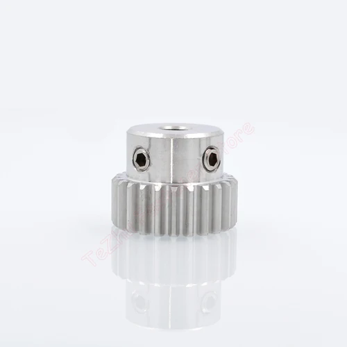 Imagen 2 del producto 1 unidad 15T-40T 1M 304 engranaje recto de acero inoxidable con paso 1 módulo 15 16 18 20 22 24 25 28 30 32 35 40 dientes diámetro del engranaje del Motor 5-16mm