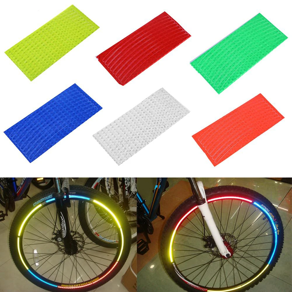 

Cycling Decor Bike Wheel Sticker Reflector Sticker MTB Reflective Strip Fluorescent Bicycle Sticker Reflector Tape