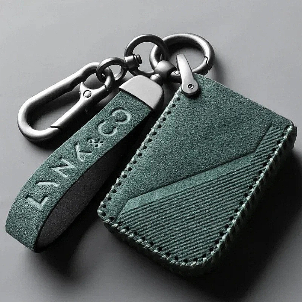 Advanced New Style For Lynk & Co 03 01 05 06 09 Italian Suede Leather Overlay Key Case for Car Protective Accessories