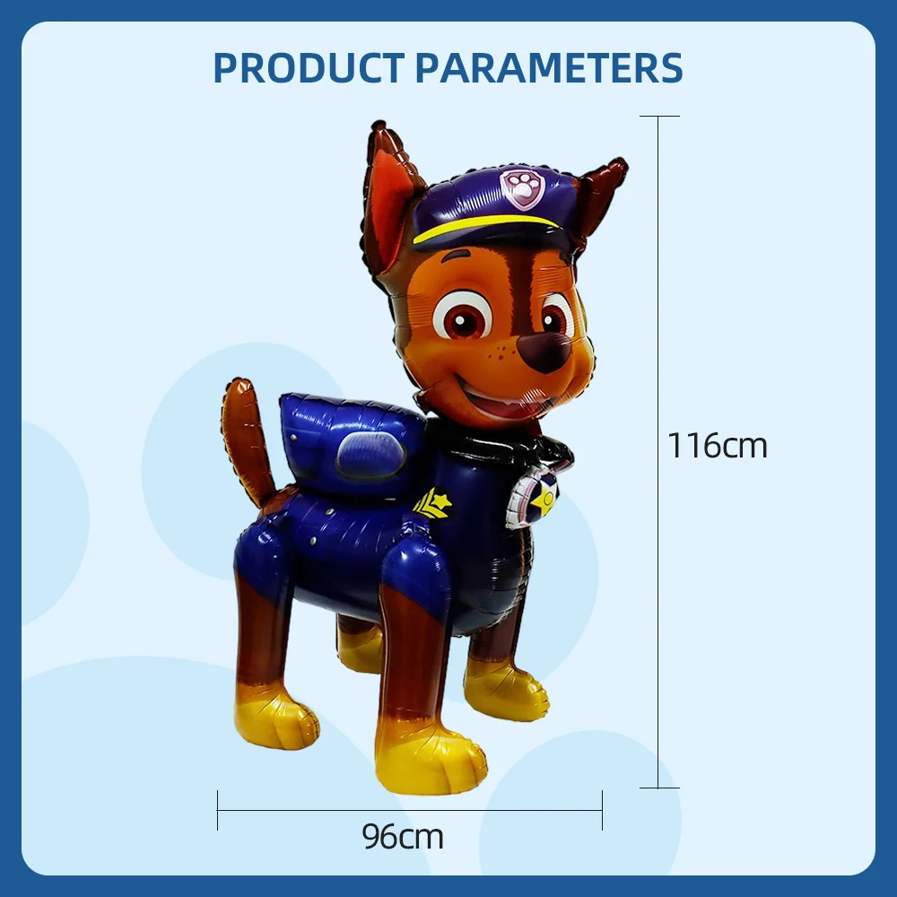 بالونات باو باترول ثلاثية الأبعاد عملاقة قابلة للنفخ على شكل كلب كرتوني لمستلزمات تزيين حفلات أعياد ميلاد الأطفال #6
